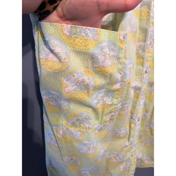 Vintage Montgomery Ward Tank House Dress/Mumu With Snap Buttons & Pockets Size S - Picture 11 of 12